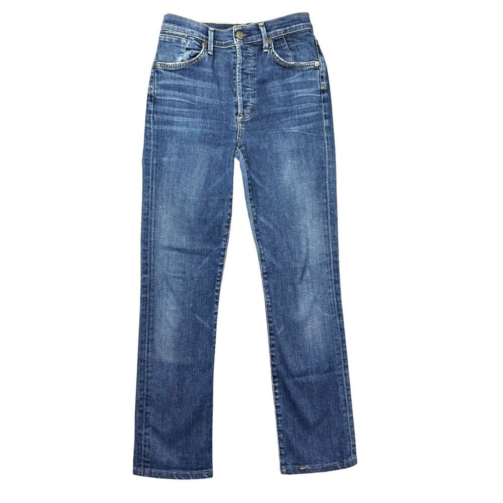 Citizens of Humanity Jeans Women's 28 Blue Medium Wash Whisker Button Fly Pant